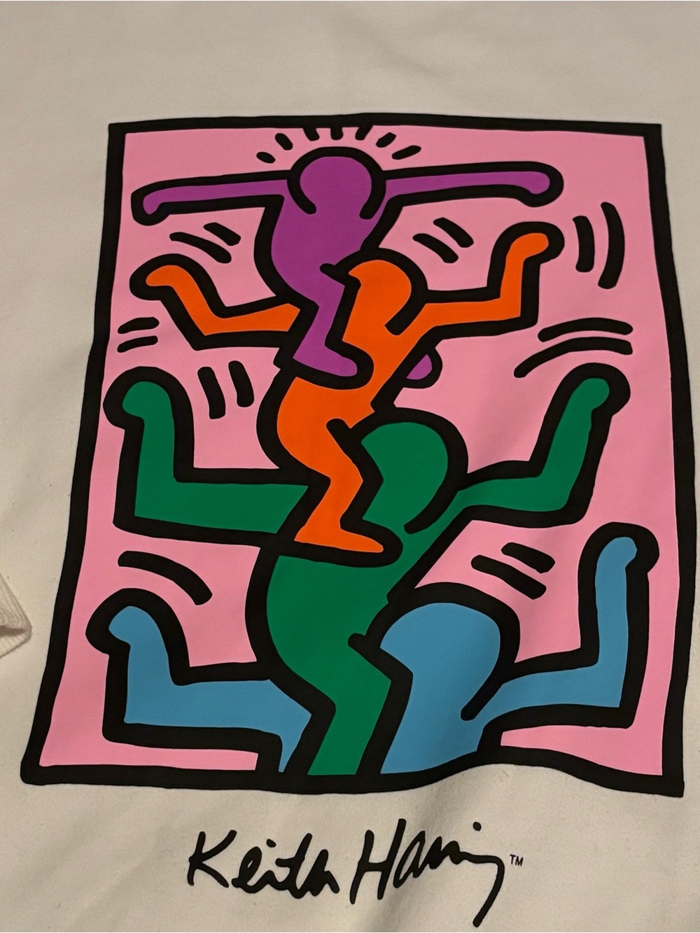 H&M x Keith Haring White Multicolor Graphic Sweatshirt – Men’s Medium